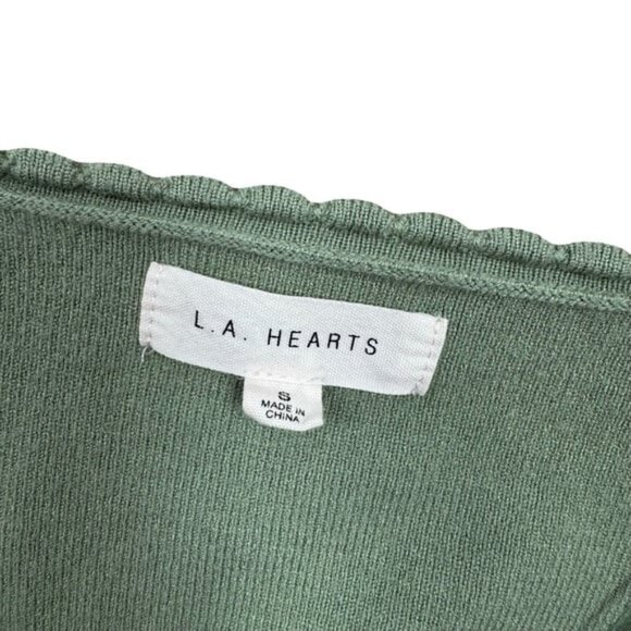 LA Hearts Sage Long Sleeve Knit Top w/Tie Front Women’s size small - Picture 3 of 9